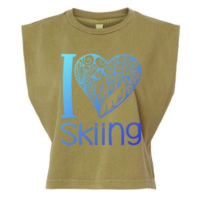 I Love Skiing For Ski Lovers Gift Garment-Dyed Women's Muscle Tee