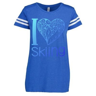 I Love Skiing For Ski Lovers Gift Enza Ladies Jersey Football T-Shirt