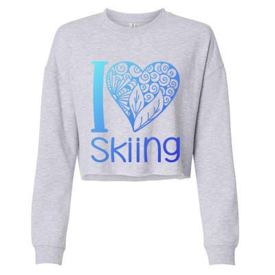 I Love Skiing For Ski Lovers Gift Cropped Pullover Crew