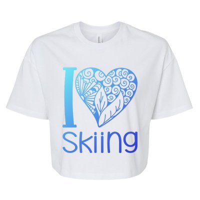 I Love Skiing For Ski Lovers Gift Bella+Canvas Jersey Crop Tee