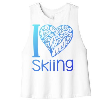 I Love Skiing For Ski Lovers Gift Women's Racerback Cropped Tank