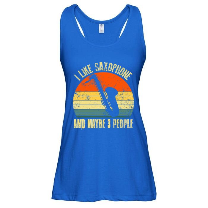 I Like Saxophone And Maybe 3 People Funny Retro Vintage Gift Ladies Essential Flowy Tank