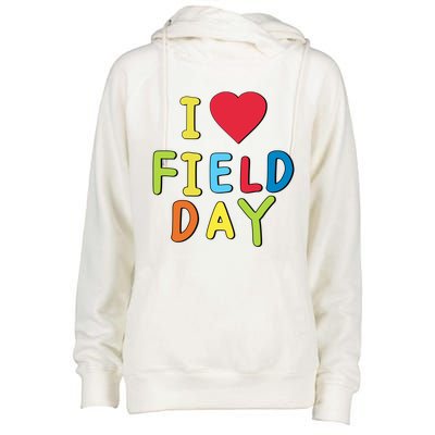 I Love School Field Day Gift Womens Funnel Neck Pullover Hood