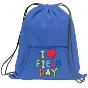 I Love School Field Day Gift Sweatshirt Cinch Pack Bag