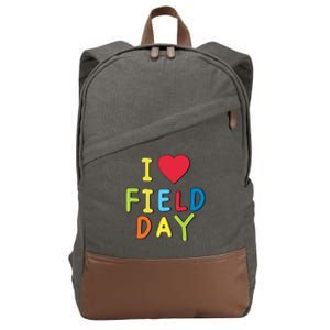 I Love School Field Day Gift Cotton Canvas Backpack