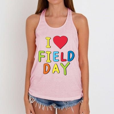 I Love School Field Day Gift Women's Knotted Racerback Tank