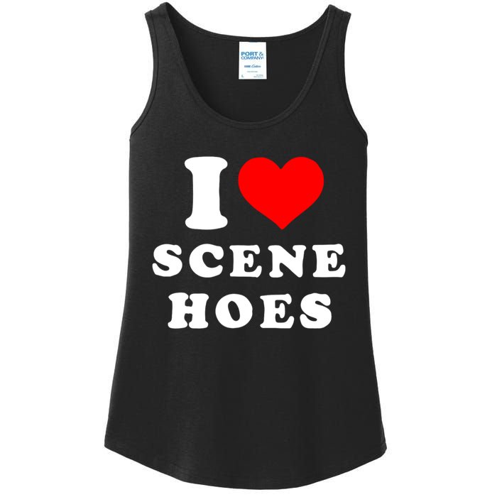 I Love Scene Hoes Funny Heart Ladies Essential Tank