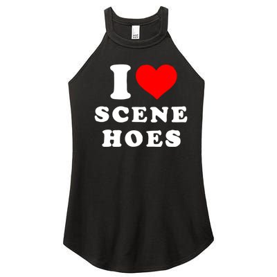 I Love Scene Hoes Funny Heart Women’s Perfect Tri Rocker Tank