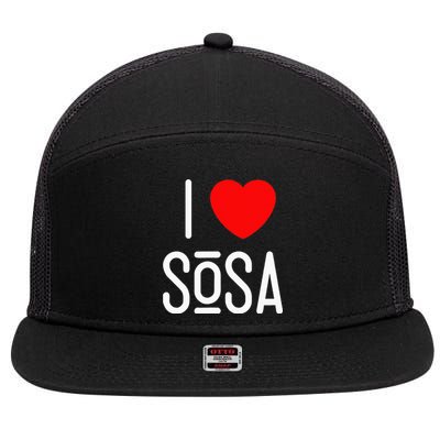 I Love Sosa 7 Panel Mesh Trucker Snapback Hat