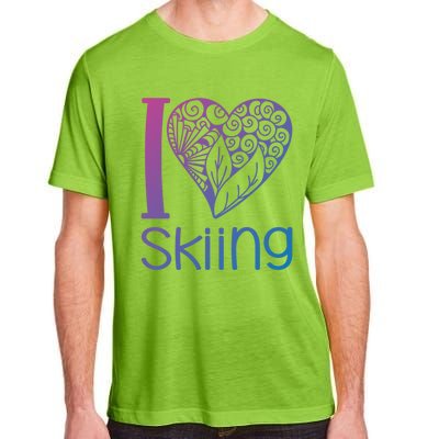 I Love Skiing For Ski Lovers Gift Adult ChromaSoft Performance T-Shirt