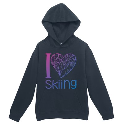 I Love Skiing For Ski Lovers Gift Urban Pullover Hoodie