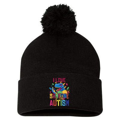 I Love Someone With Autism Funny Autistic Awareness Pom Pom 12in Knit Beanie