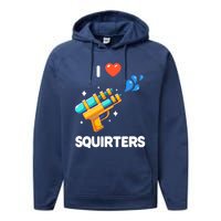 I Love Squirters Performance Fleece Hoodie