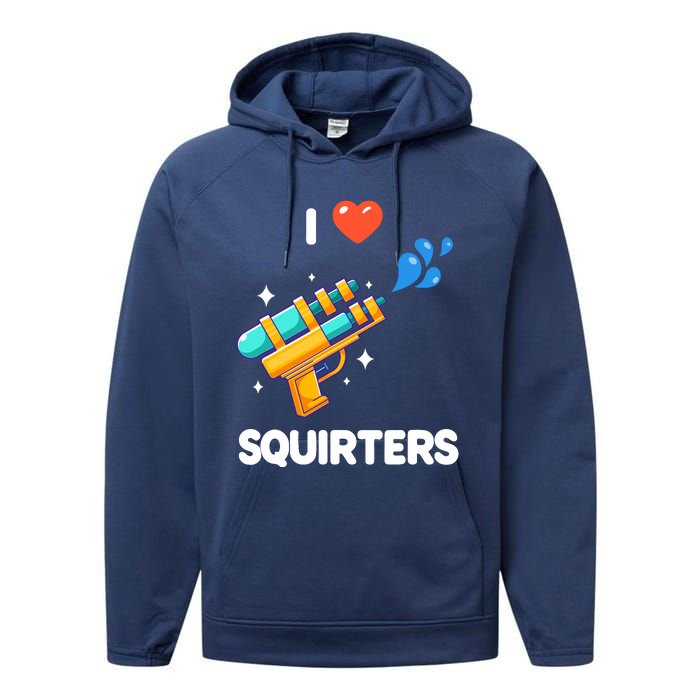 I Love Squirters Performance Fleece Hoodie