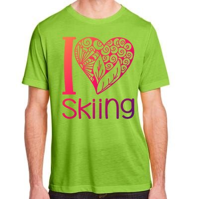 I Love Skiing For Ski Lovers Gift Adult ChromaSoft Performance T-Shirt