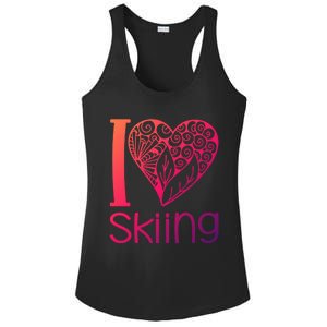 I Love Skiing For Ski Lovers Gift Ladies PosiCharge Competitor Racerback Tank