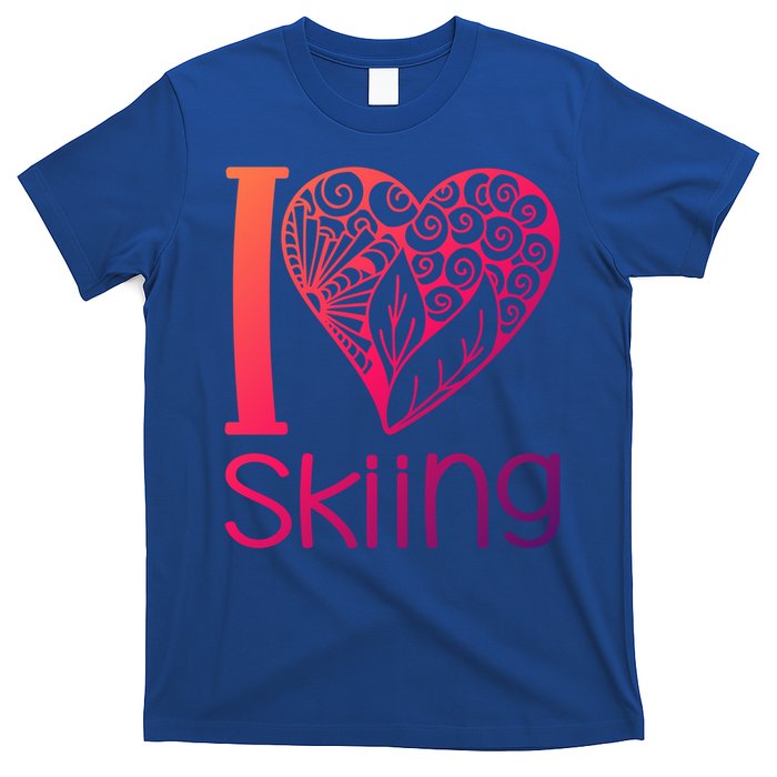 I Love Skiing For Ski Lovers Gift T-Shirt