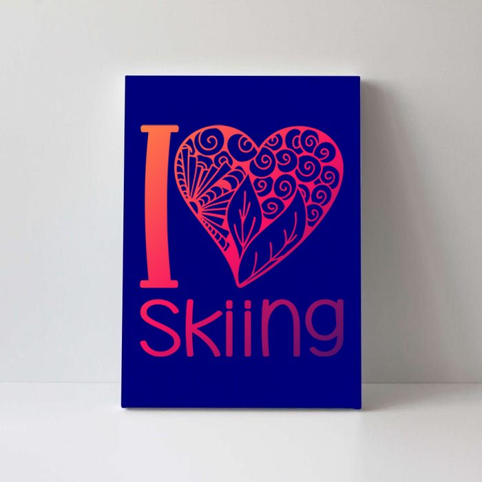 I Love Skiing For Ski Lovers Gift Canvas