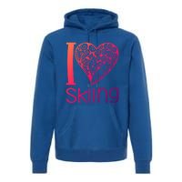 I Love Skiing For Ski Lovers Gift Premium Hoodie