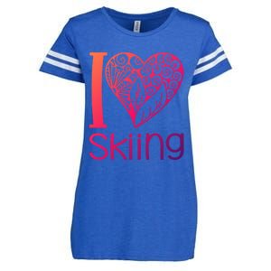 I Love Skiing For Ski Lovers Gift Enza Ladies Jersey Football T-Shirt