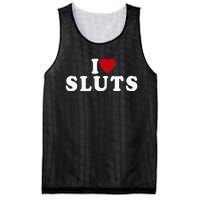 I Love Sluts Heart Mesh Reversible Basketball Jersey Tank