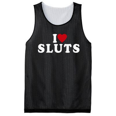 I Love Sluts Heart Mesh Reversible Basketball Jersey Tank