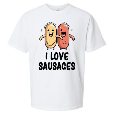 I Love Sausages Gift Sueded Cloud Jersey T-Shirt