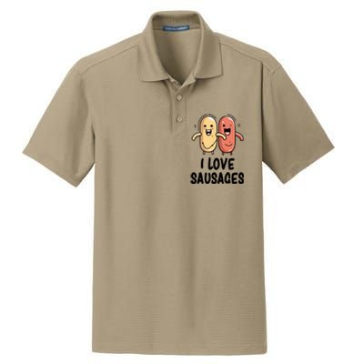 I Love Sausages Gift Dry Zone Grid Polo