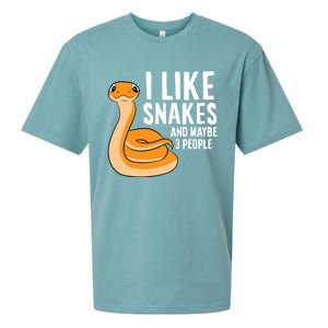 I Like Snakes And Maybe 3 People Snake Reptile Lover Sueded Cloud Jersey T-Shirt