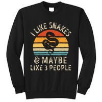 I Like Snakes And Maybe 3 People Snake Reptile Lover Retro Sweatshirt