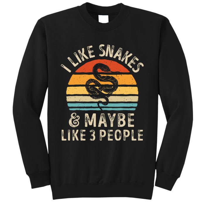 I Like Snakes And Maybe 3 People Snake Reptile Lover Retro Sweatshirt