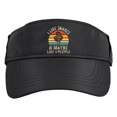 I Like Snakes And Maybe 3 People Snake Reptile Lover Retro Adult Drive Performance Visor