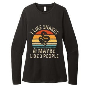 I Like Snakes And Maybe 3 People Snake Reptile Lover Retro Womens CVC Long Sleeve Shirt