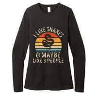 I Like Snakes And Maybe 3 People Snake Reptile Lover Retro Womens CVC Long Sleeve Shirt