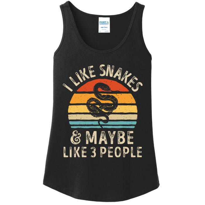 I Like Snakes And Maybe 3 People Snake Reptile Lover Retro Ladies Essential Tank