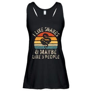 I Like Snakes And Maybe 3 People Snake Reptile Lover Retro Ladies Essential Flowy Tank