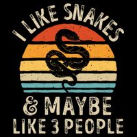I Like Snakes And Maybe 3 People Snake Reptile Lover Retro Poster