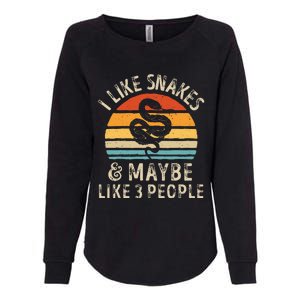 I Like Snakes And Maybe 3 People Snake Reptile Lover Retro Womens California Wash Sweatshirt