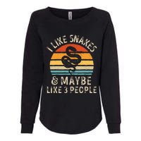 I Like Snakes And Maybe 3 People Snake Reptile Lover Retro Womens California Wash Sweatshirt