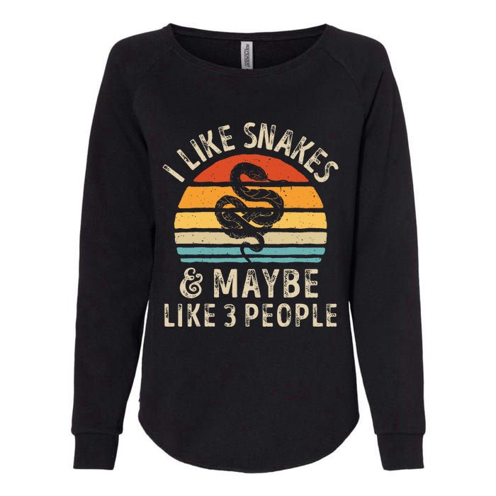 I Like Snakes And Maybe 3 People Snake Reptile Lover Retro Womens California Wash Sweatshirt