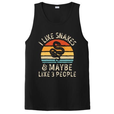 I Like Snakes And Maybe 3 People Snake Reptile Lover Retro PosiCharge Competitor Tank