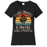 I Like Snakes And Maybe 3 People Snake Reptile Lover Retro Women's T-Shirt