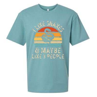 I Like Snakes And Maybe 3 People Snake Reptile Lover Retro Sueded Cloud Jersey T-Shirt