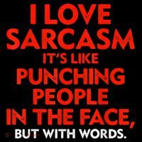 I Love Sarcasm It’s Like Punching People In The Face Funny Flexfit Unipanel Trucker Cap