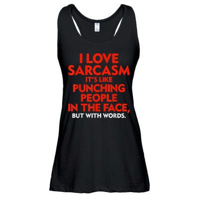 I Love Sarcasm It’s Like Punching People In The Face Funny Ladies Essential Flowy Tank