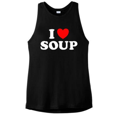 I Love Soup Funny Stew Hot Food Stone Crock Pot Comfort Fan Ladies PosiCharge Tri-Blend Wicking Tank