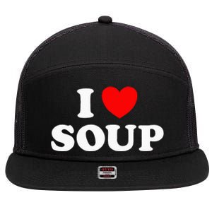 I Love Soup Funny Stew Hot Food Stone Crock Pot Comfort Fan 7 Panel Mesh Trucker Snapback Hat