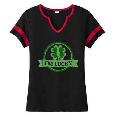 I'm Lucky Shamrock Gift For St Patrick's Day Ladies Halftime Notch Neck Tee