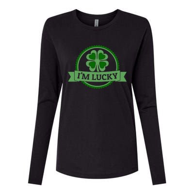 I'm Lucky Shamrock Gift For St Patrick's Day Womens Cotton Relaxed Long Sleeve T-Shirt