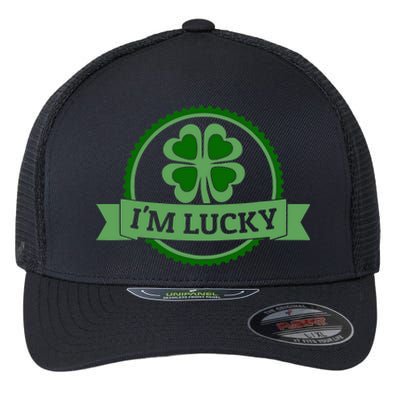 I'm Lucky Shamrock Gift For St Patrick's Day Flexfit Unipanel Trucker Cap